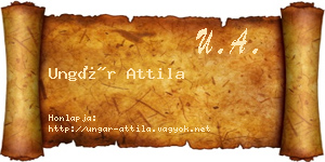 Ungár Attila névjegykártya